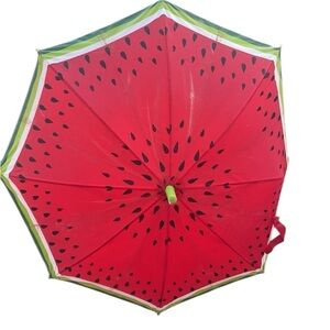 Vintage Y2K Watermelon fruit umbrella girls boys folding portable BTS red green
